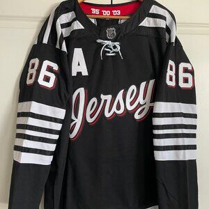 Men's New Jersey Devils Jack Hughes Black Alternate Jersey